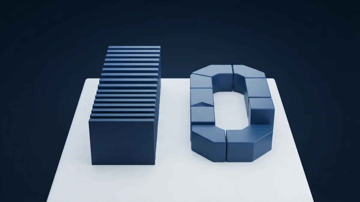 Contrasting linear and iterative software paths Straight blue slabs beside a looping set of blocks contrast Waterfall and Agile methods