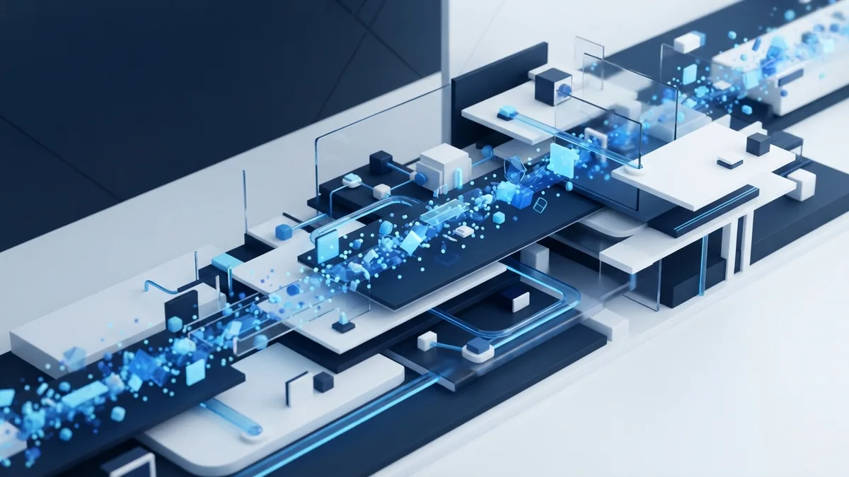 Agile web development flow Abstract blue data flow representing agile web development delivery