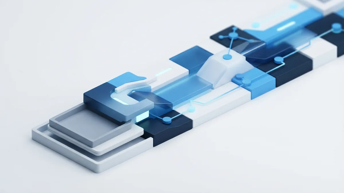 Layered blue blocks showing the flow from Scrum backlogs to a product increment