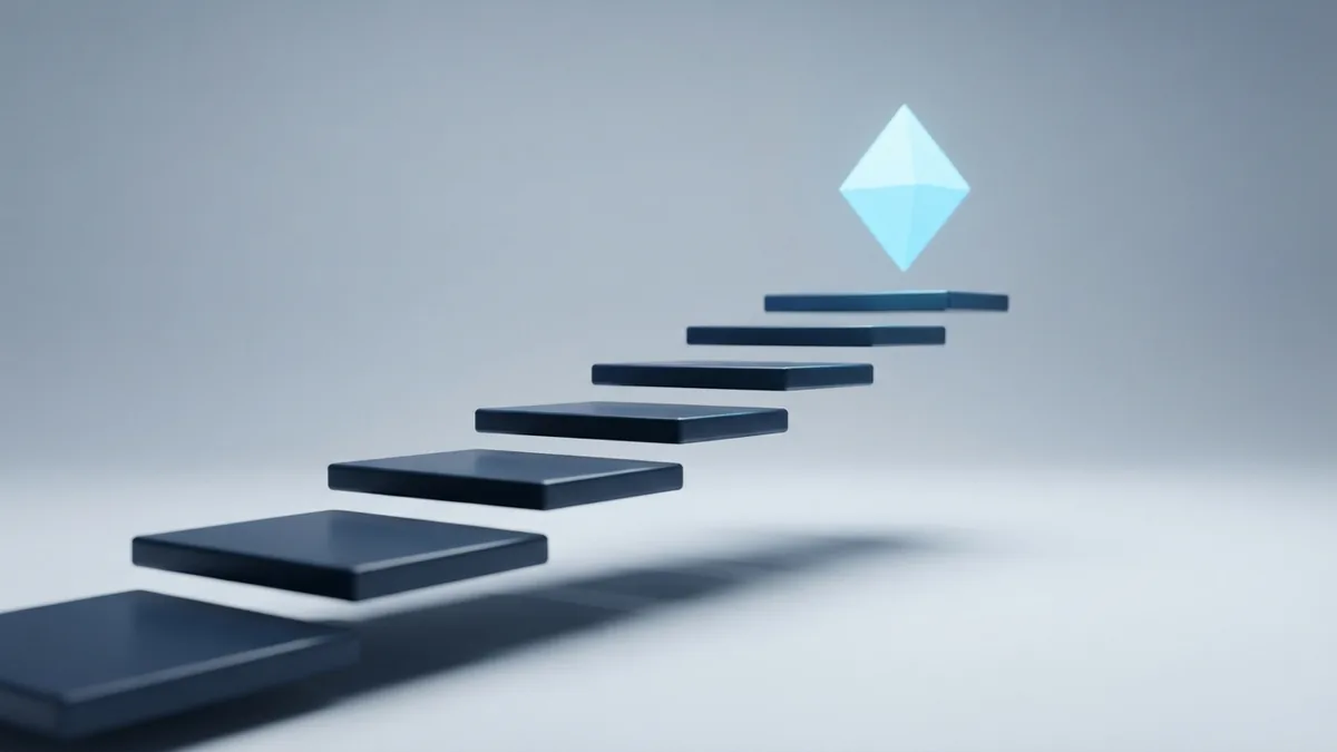 Blue platforms showing progress and benefits of Agile development