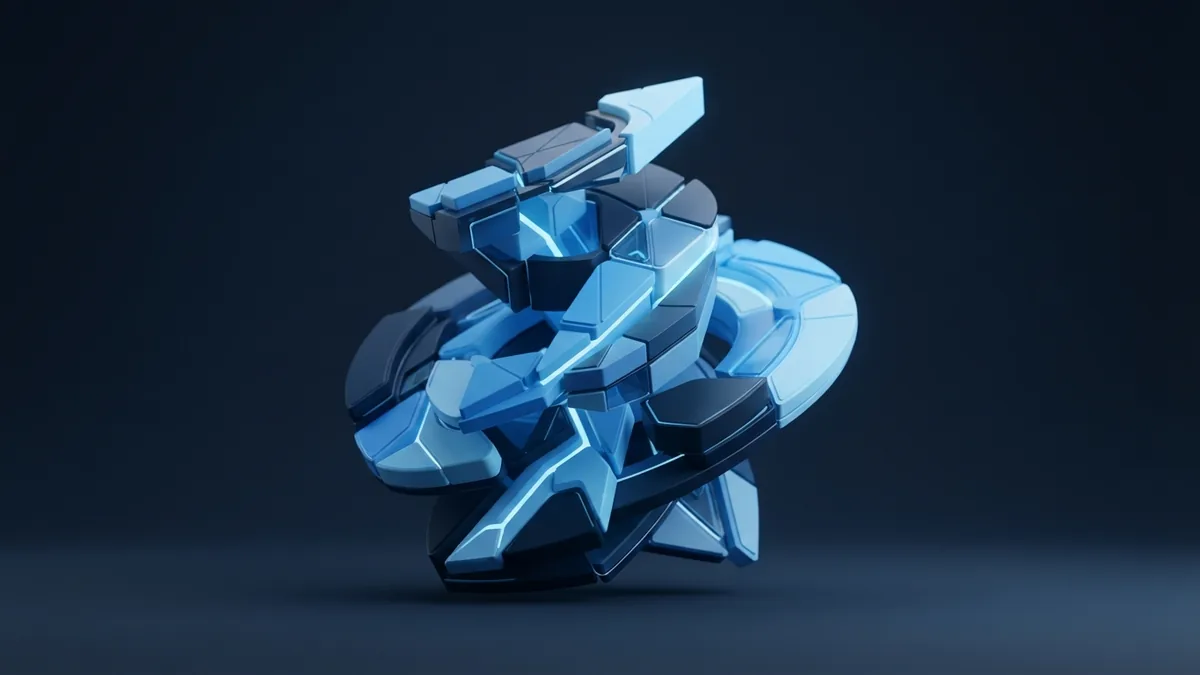 Blue modular blocks joining into a streamlined software development workflow