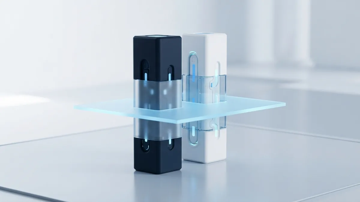 Paired blue data columns aligned for migration validation checks