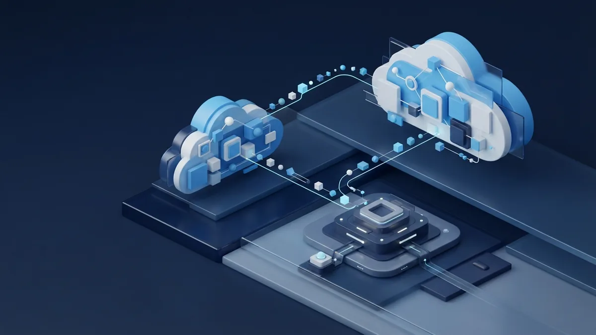 Connected cloud structures and a local platform representing hybrid and cloud-to-cloud moves