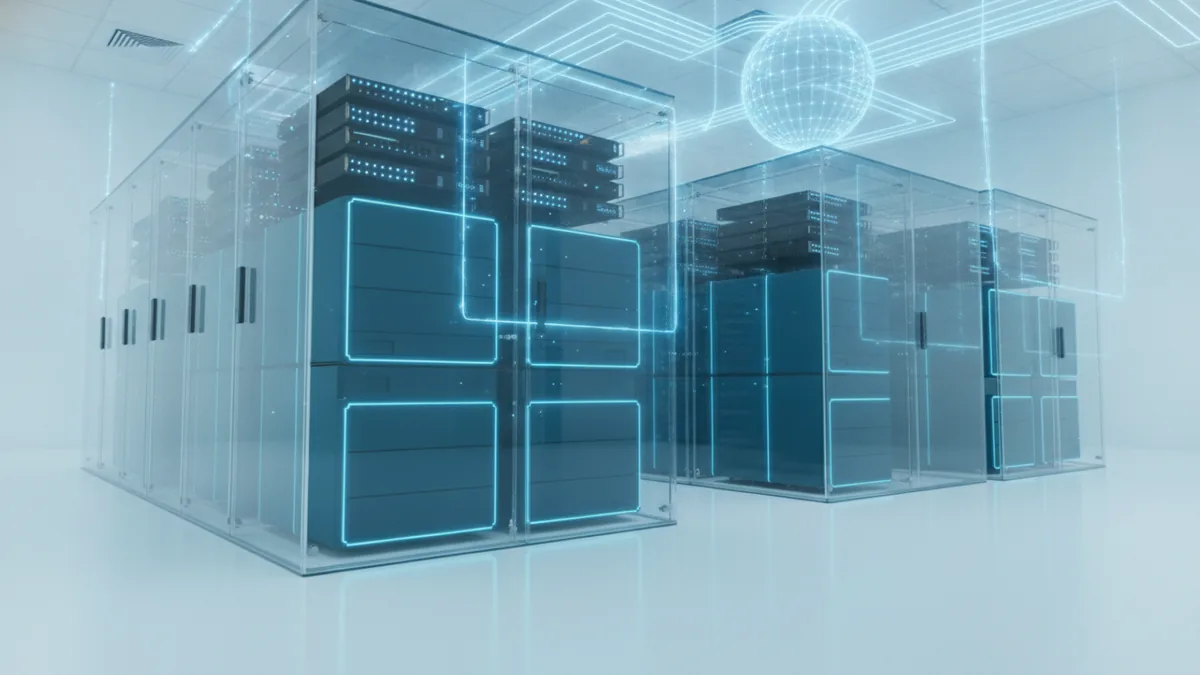 Secure cloud migration setup with backup storage and connected network hardware
