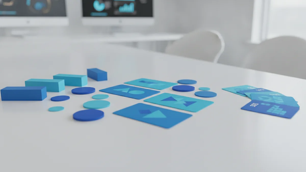 Agile planning setup with story size cards, sprint notes, and planning tokens