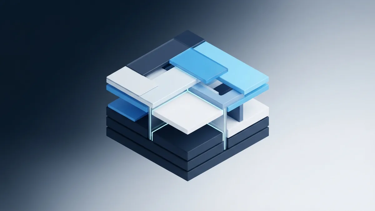 Small increments build into a product Layered blue modules forming a finished product increment during a Sprint