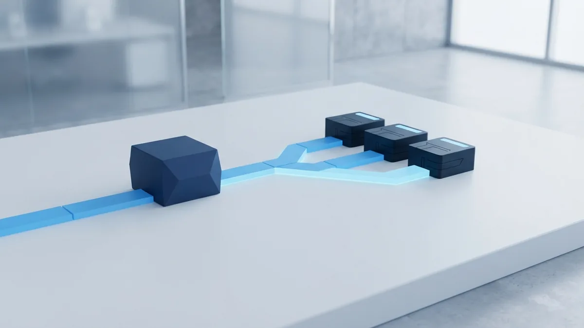 Blue geometric blocks aligned around a shared Sprint goal