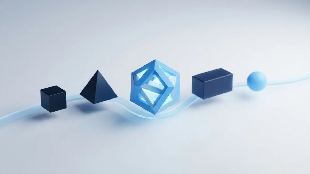 The stages within a Sprint Five linked geometric forms representing the events in a Sprint
