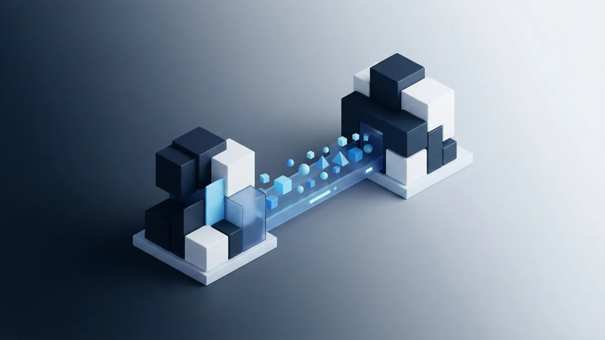 How an API request moves data Isometric software modules passing abstract data between a client and server