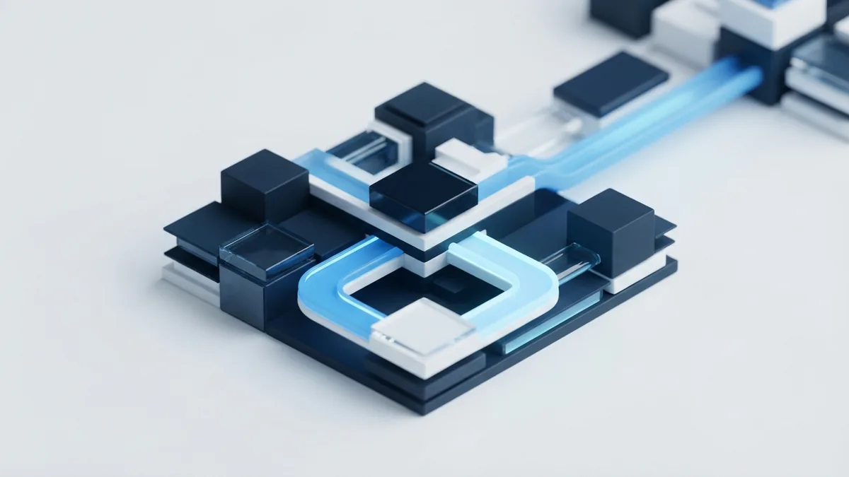 Consistent patterns across a product Repeated blue modular forms show how consistent patterns can create a unified digital product