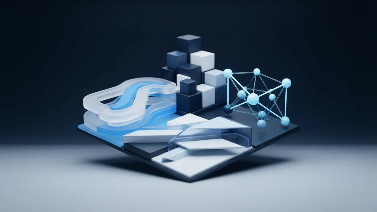 Four abstract blue systems representing different Agile work frameworks