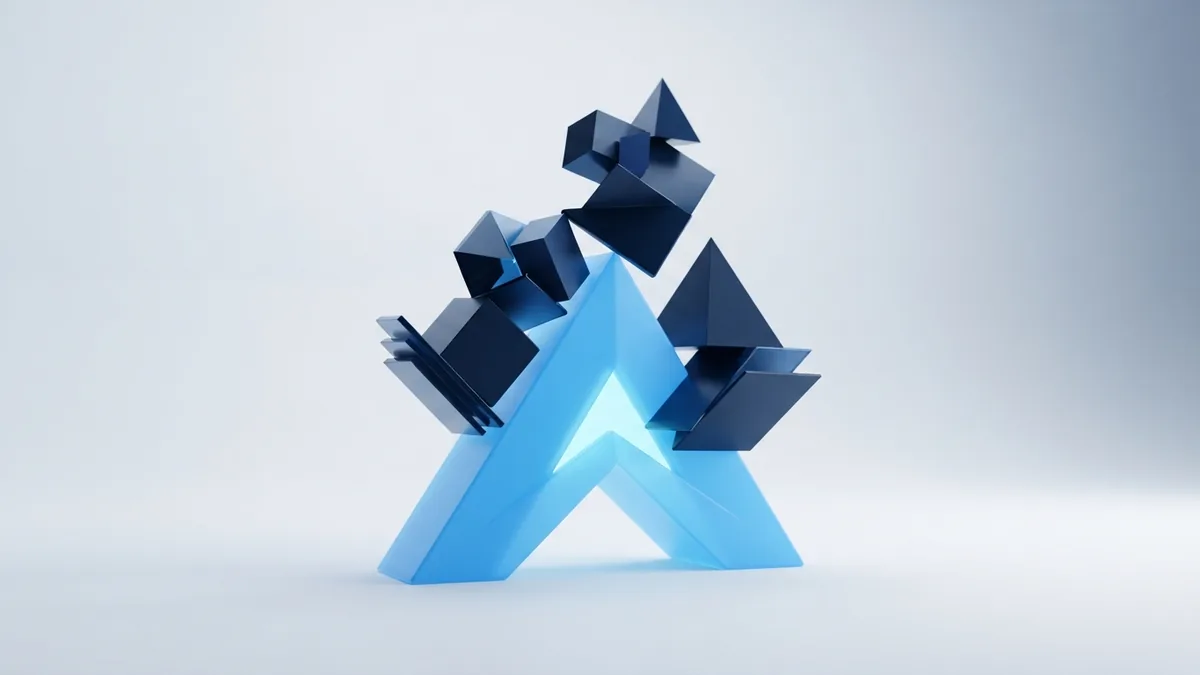A visual symbol of helpful support Abstract blue geometric form symbolizing appreciation for a helpful person or real MVP