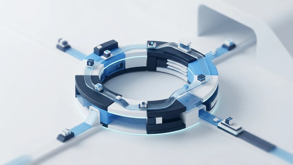 Layered blue platforms forming a repeating Agile project life cycle
