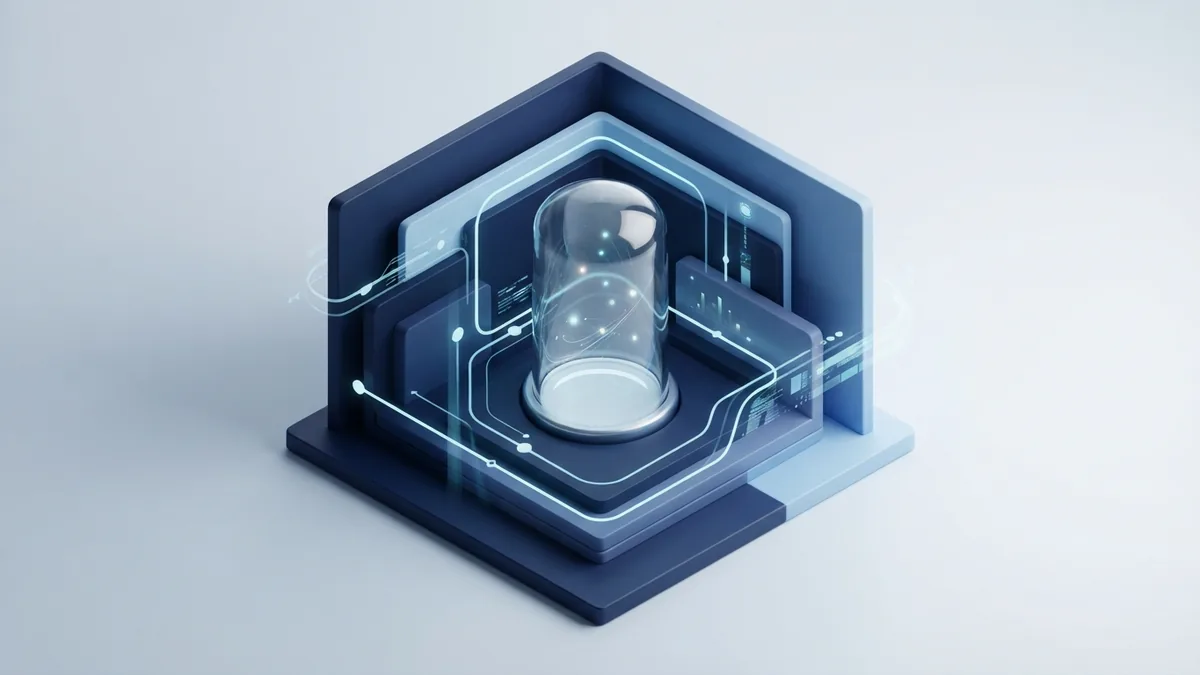 Protected blue access token inside layered security barriers for API key safety