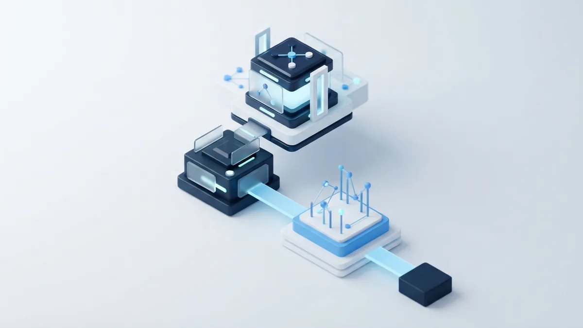 Isometric blue modular pathway representing the steps to build an MVP